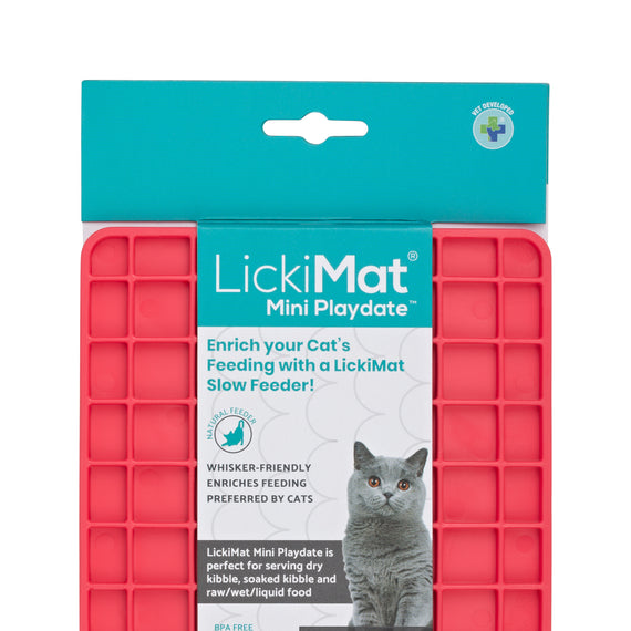 LickiMat Mini Playdate Cat - Pink