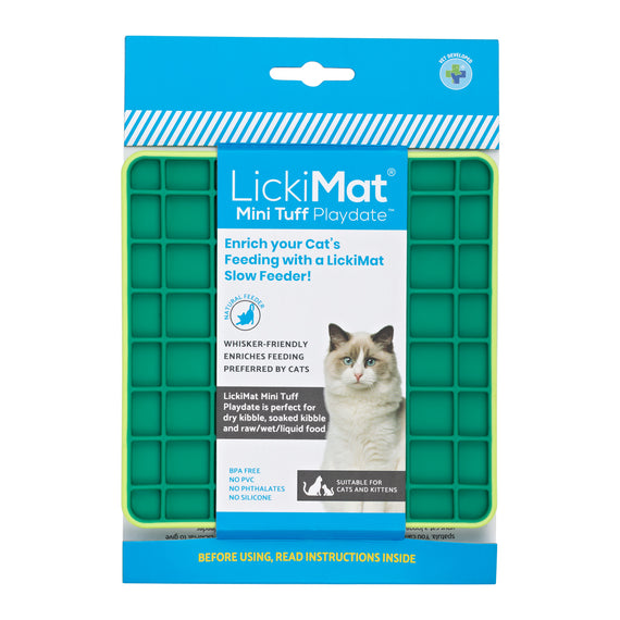 LickiMat Mini Playdate Tuff Cat - Green