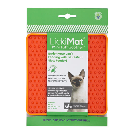 LickiMat Mini Soother Tuff Cat - Orange
